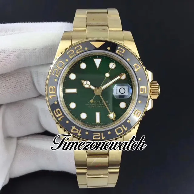 GMF V3 GMT II 116718 A3186 АВТОМАТИЧЕСКИЕ МУЖЧИНА СМОТРЕТЬ 18K ЖЕЛТЕГО ЗОЛОТА Керамическая рамка черная циферблат 904L Острительную гарантийную карту S284D S284D