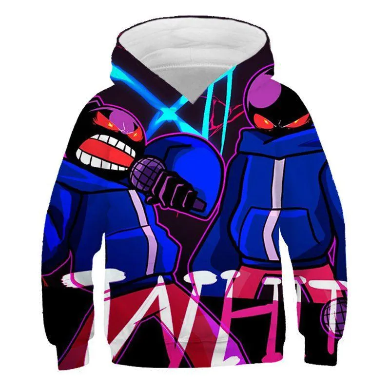 Moletons masculinos Sweatshirts anime Friday Night Funkinn Whitty 3D Cosplay Crianças menino menina Steetwear Capel