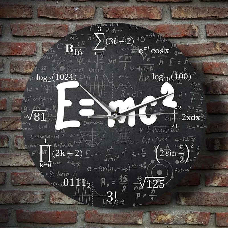 Zegary ścienne Teoria względności Matematyka Formuła Zegar Naukowiec Fizyka Nauczyciel Gift School Classroom Decor