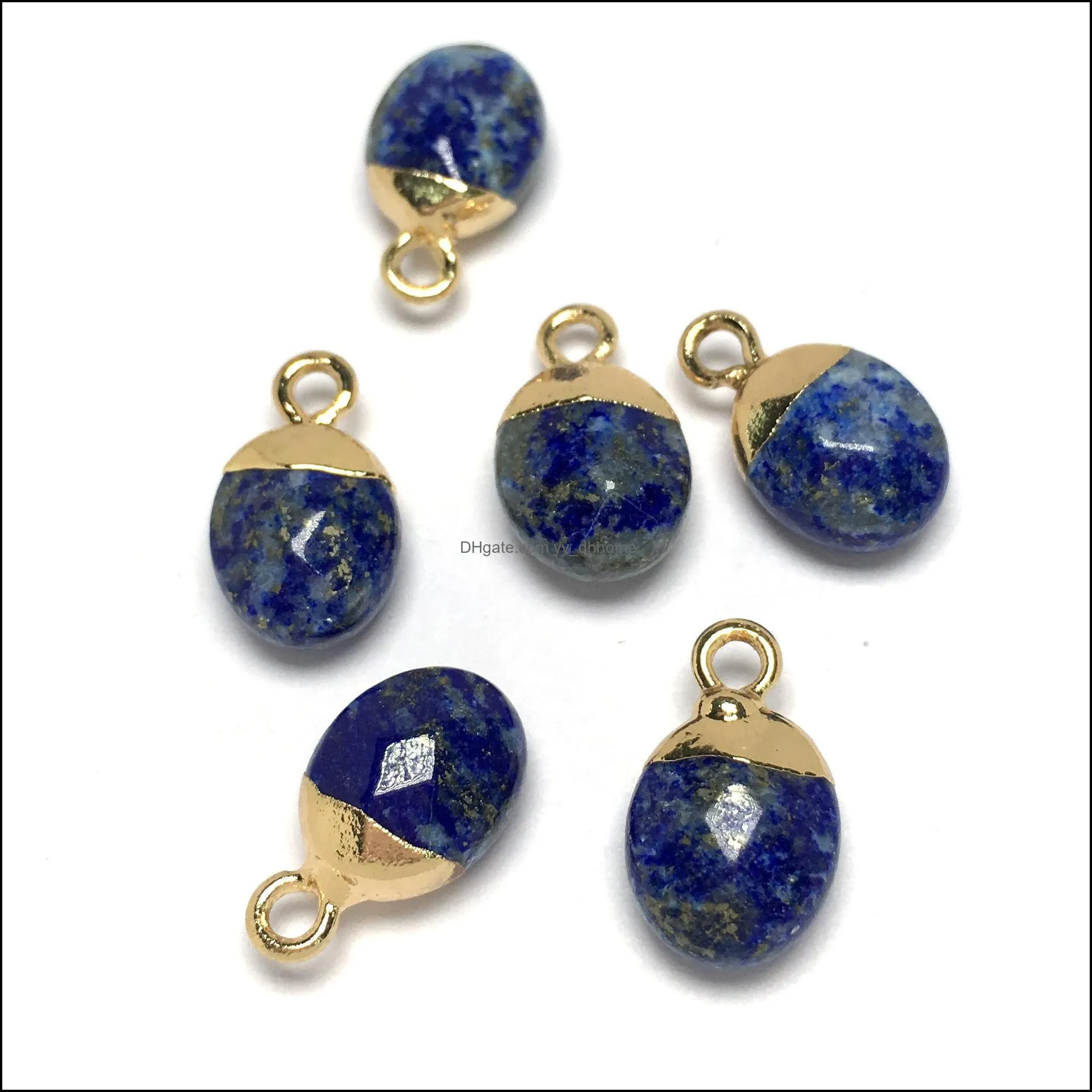 8x8mm Natural Stone lapis lazuli Turquoise Pendant charms DIY for druzy bracelet Necklace earrings Jewelry Making