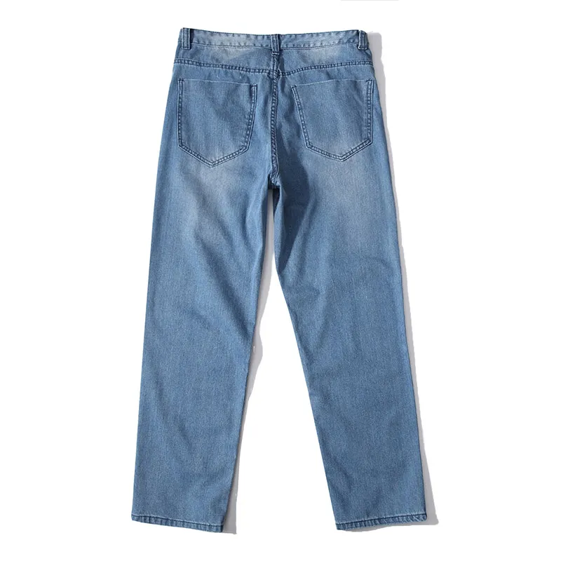Mcikkny Men`s Hip Hop Bagger Jeans Pants Skateboard Loose Denim Trousers Male Streetwear Jeans Plain Solid Plus Size 30-46 (3)