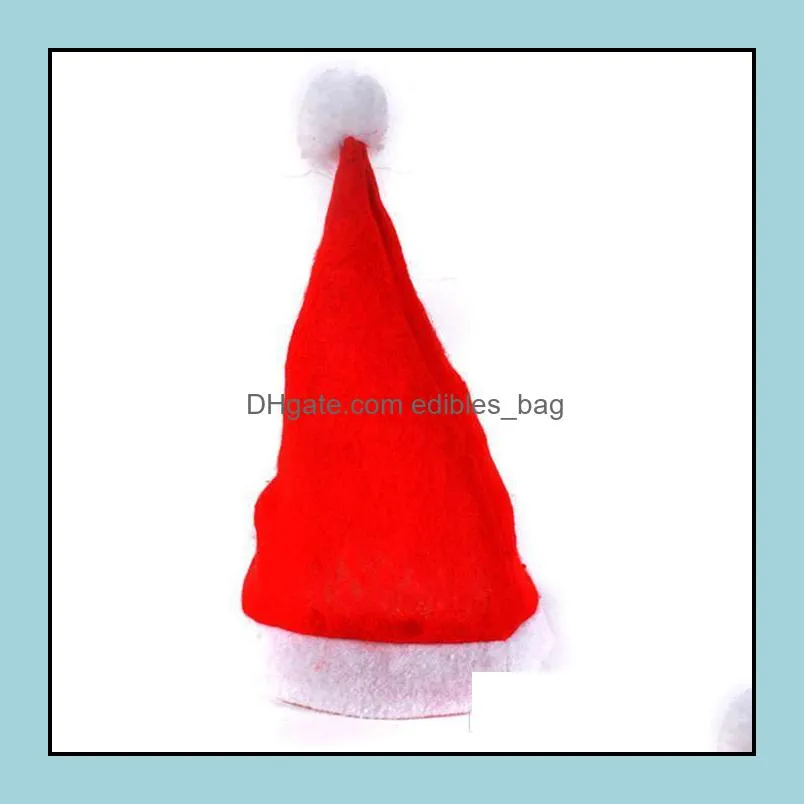 factory price! 1500pcs red santa claus hat ultra soft plush christmas cosplay hats christmas decoration adults christmas party hats