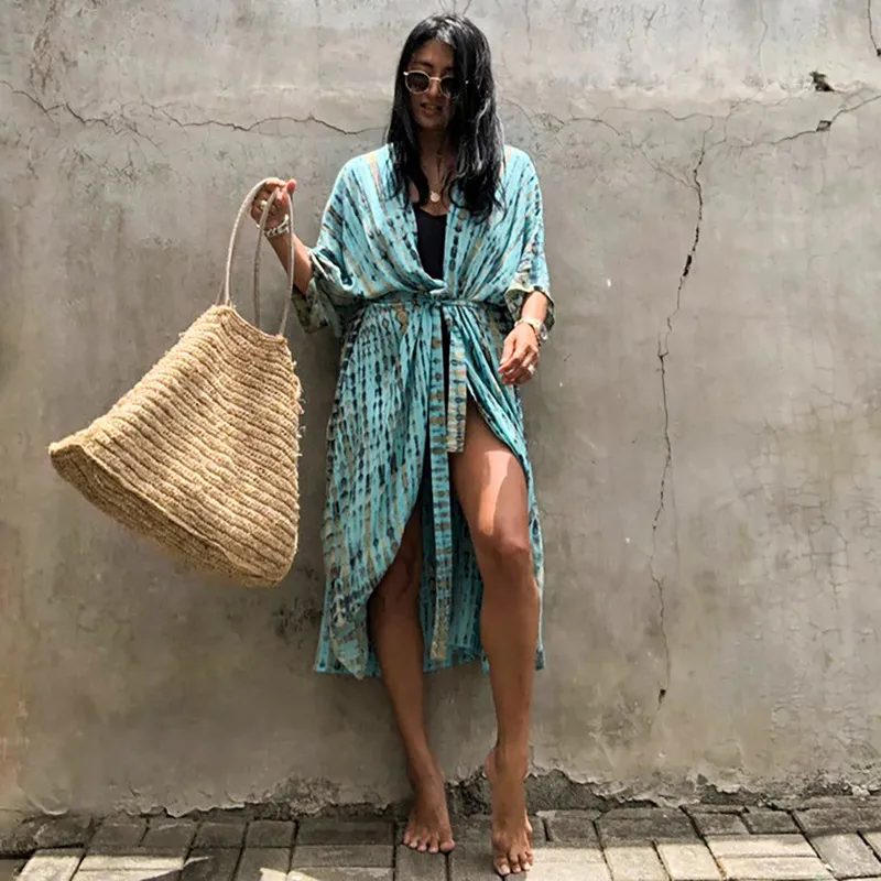 Codkkre - Robe De Plage Mousseline Longue - Couverture Maillot Bikini - Style Élégant Et Léger