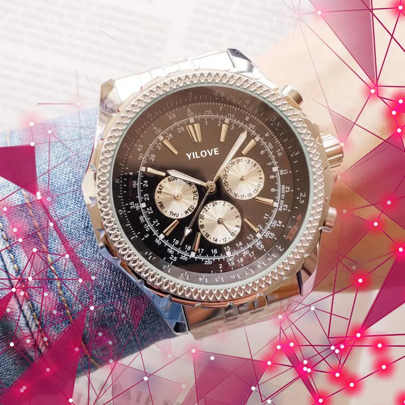 Высококачественные повседневные моды мужские часы бизнес большой циферблат 47 -миллиметровый механический движение многофункциональное часы знаменитые президентские маленькие циферблаты Рабочие наручные часы
