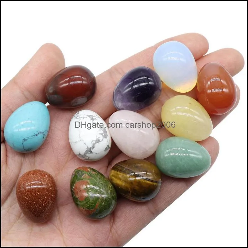 natural stone egg shaped 16*22mm crystal jade tiger eye small egg rose quartz tiger`s eye opal ornaments jewelry accessory