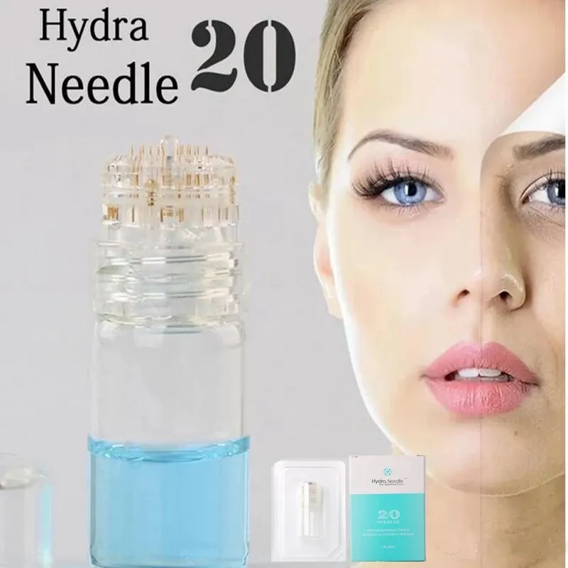 Hydra 20 broches Micro aiguille bouteille en titane soins de la peau réutilisable beauté Microneedle rouleau