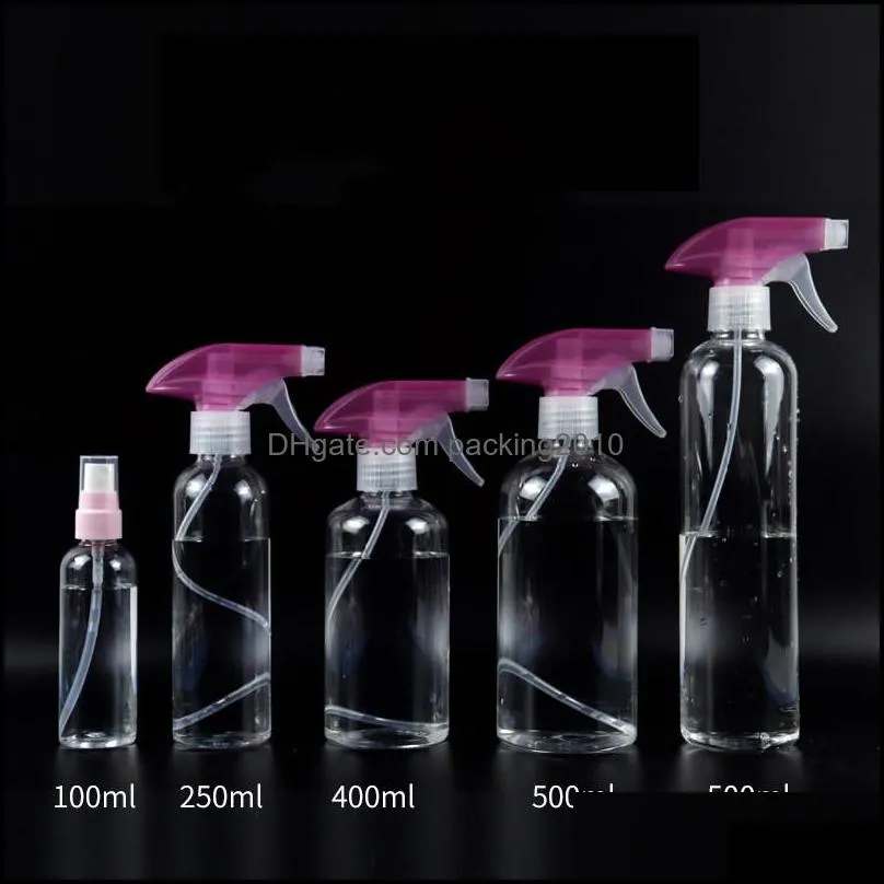 Alcoholsprayfles 500 ml 84 Desinfectiebeperkingsflessen Transparant Plastic Moisture A03 Drop Delivery 2021 Office School Business Indu