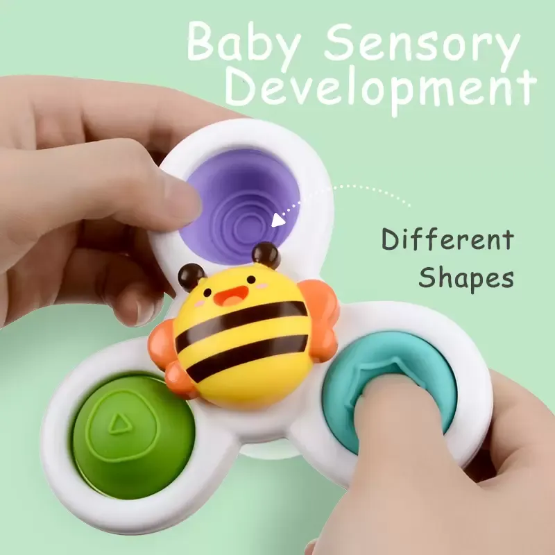 Baby Montessori Animal Sucker Spinner Touch Sensory Toys Grasping Gyro Set Bathing Water Game Kid Relief Stress Fidget Toy Gift 220616