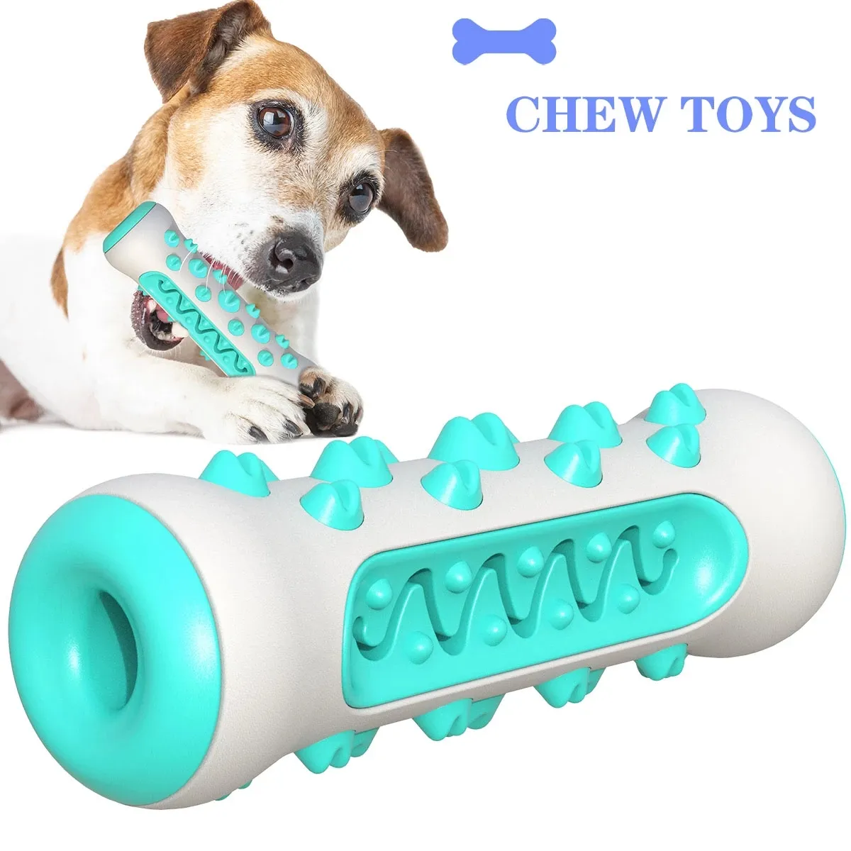 Bone Dog Toy Molar Stick Dog Tandborste Läckage Food Ball Dog Toys för stora hundar leveranser