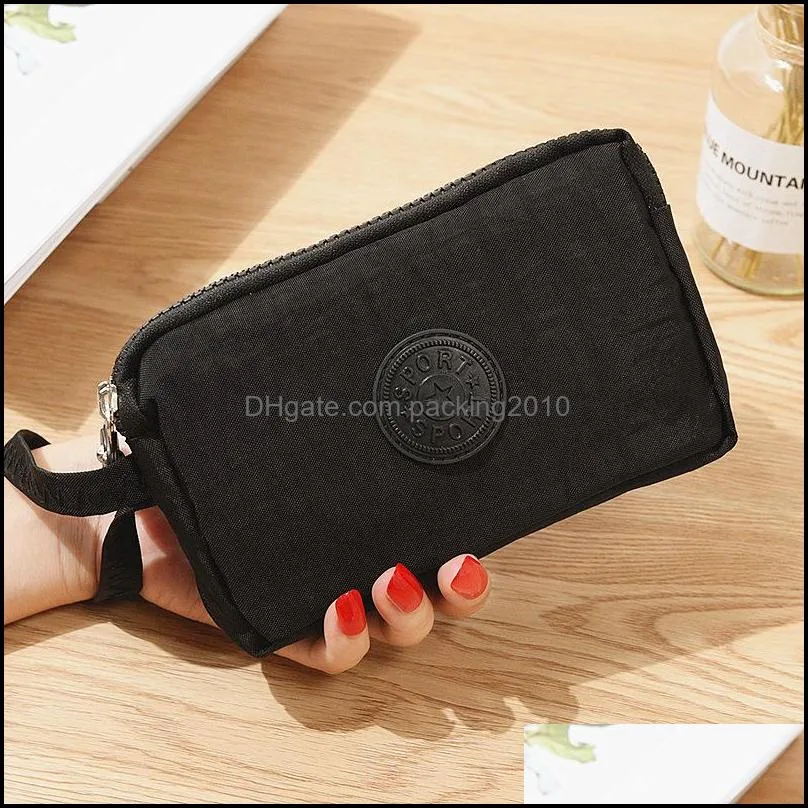 Party Favor Ladies short change mobile phone bag three-layer zipper coin purse factory direct sales