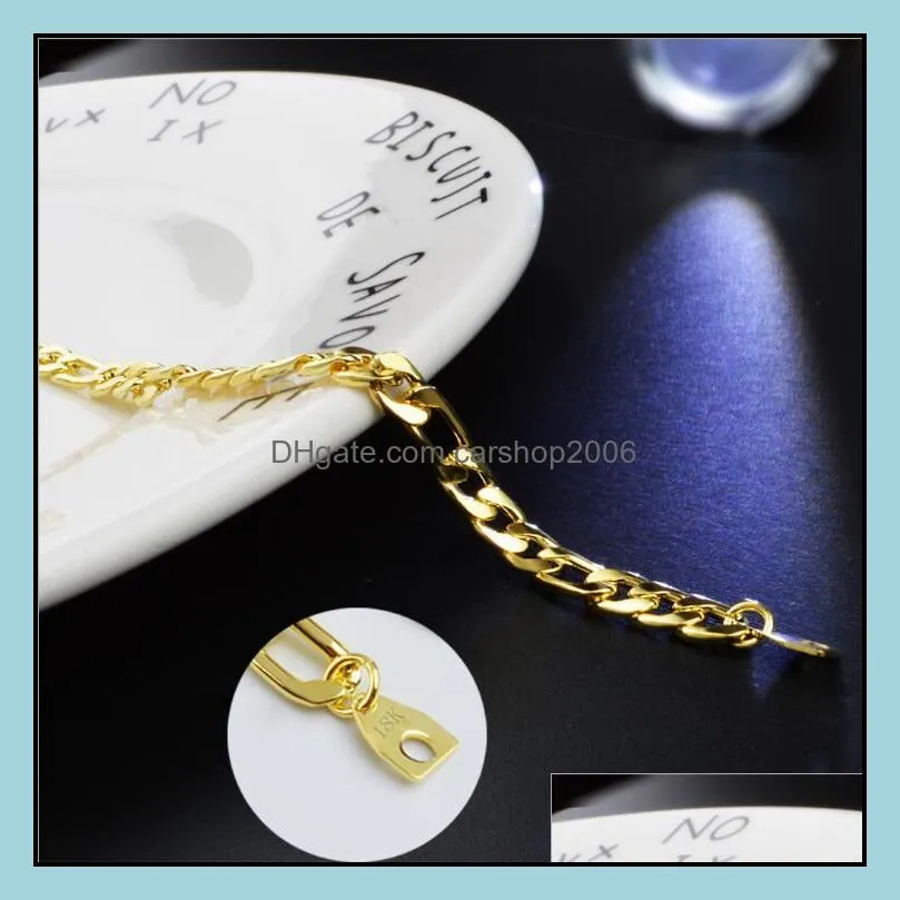 5mm gold bracelet chains for men hot sale silver link chain bracelets 19-23cm fashion jewelry wholesale free shipping - 0769wh