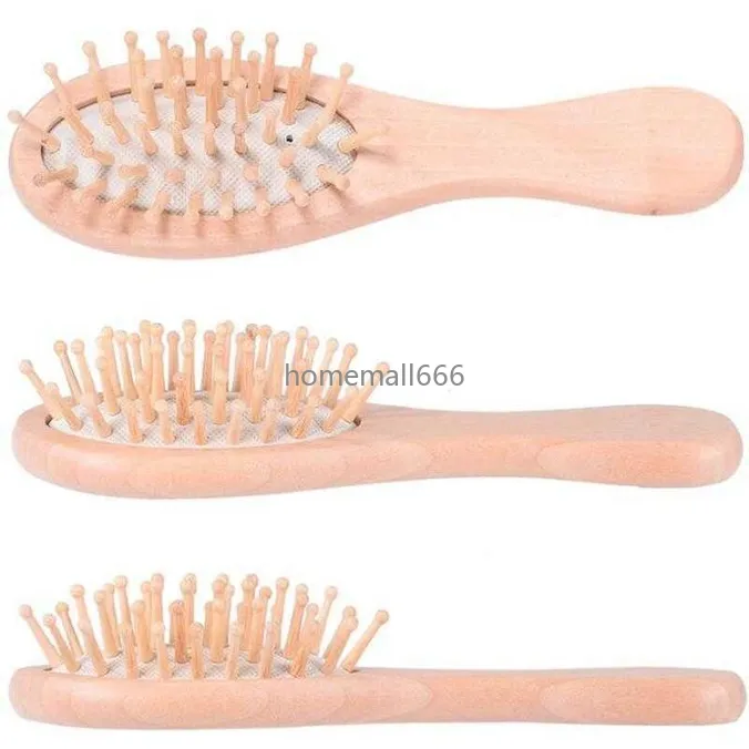 Poils de bambou démêlant brosse à cheveux en bois humide ou sec brosse à cheveux ovale 16*4.5*3 cm pour femmes hommes AA