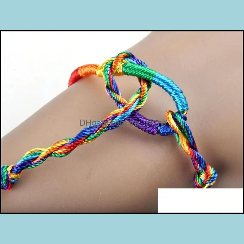 Leather Bracelet Girls Luxury Jewelry Colorful Purple Infinity Bracelet Handmade Braid Cord Strand Braided Friendship Bracelets BY0137