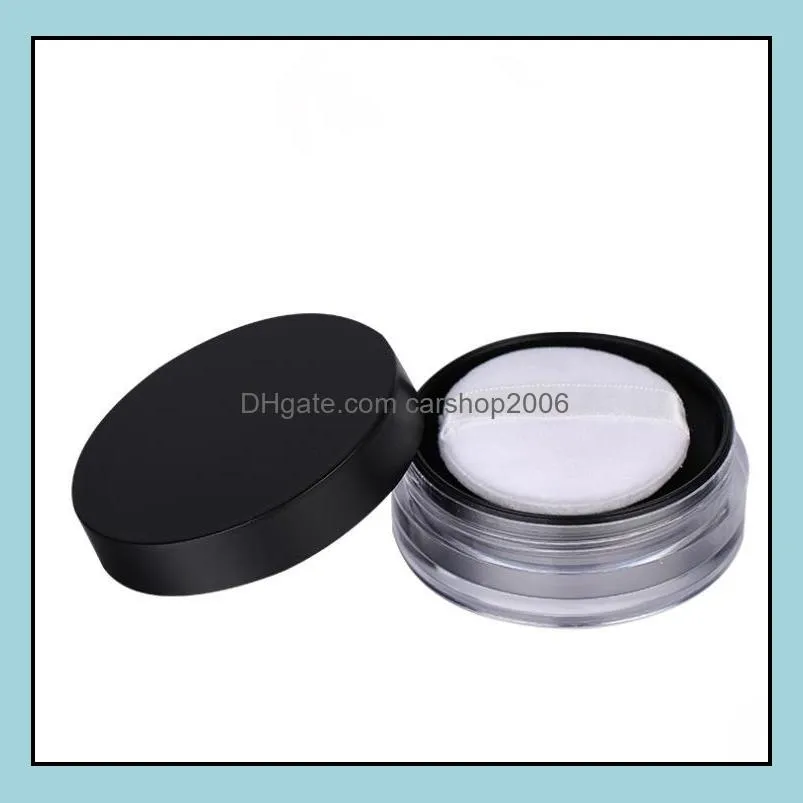 10g plastic empty powder case box makeup jar travel kit blusher cosmetic makeups containers with sifter powders puff and lids sn4092