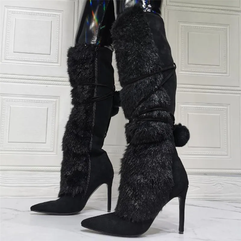 Shoes with fur ball on top store