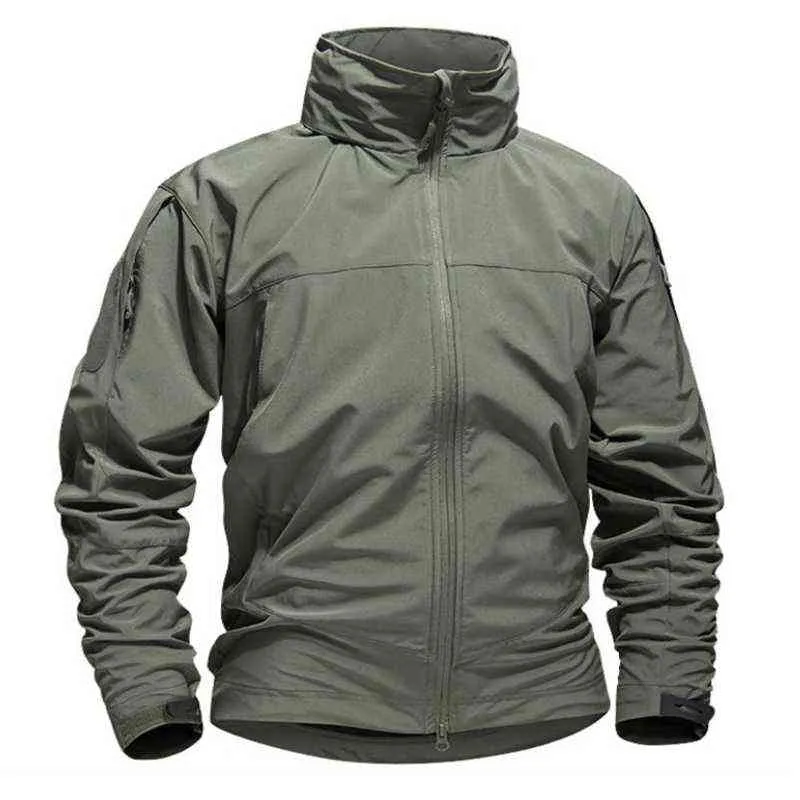 Hommes Militaire Peau Soft Shell Hiver Tactique Coupe-Vent Imperméable Armée Airsoft Combat Vestes Hommes À Capuche Bomber Manteaux L220706