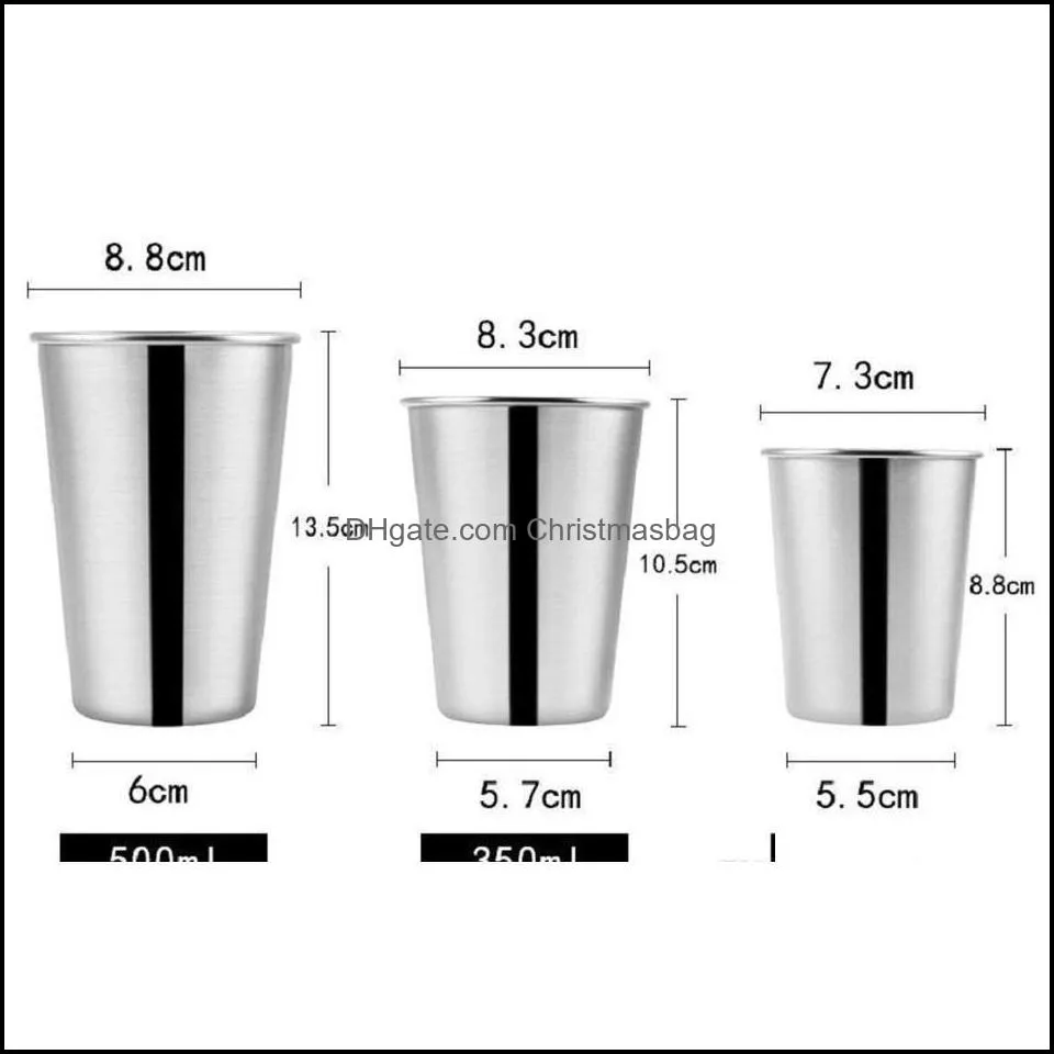 230Ml 350Ml 500Ml Pint Glasses Cups Stainless Steel Cups Shatterproof Drinking Metal For Kids And Adults Dzqeg