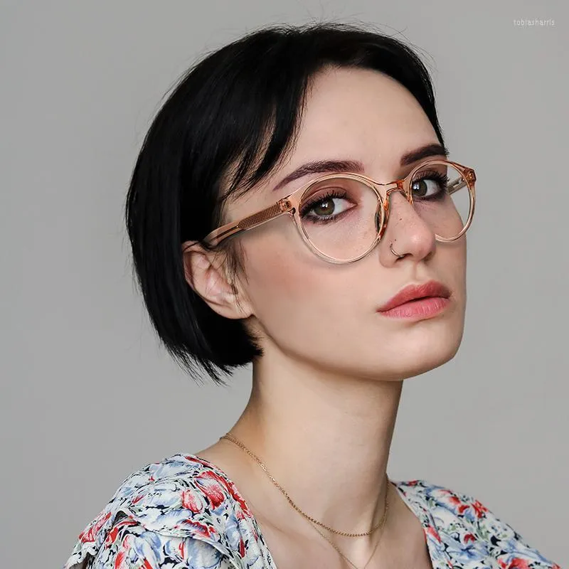 Round Computer Eyeglasses For Women/Men Anti Blue Light Glasses Vintage TR90 Optical Frames Transparent Clear Gafas Fashion Sunglasses