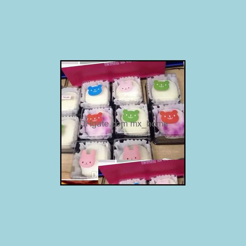 100pcs=50sets 6.8*6.8*4 cm Mini Size Clear Plastic Cake boxes Muffin Container Food Gift Packaging Wedding Supplies
