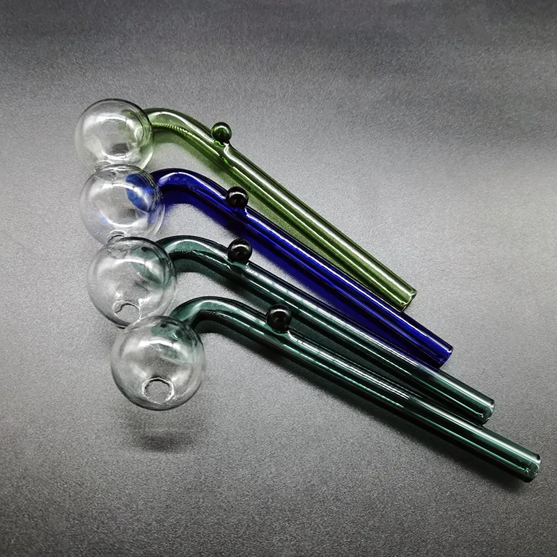 QBsomk Tuyau de brûleur à mazout en verre incurvé 5,5 pouces OD environ 30 mm avec support coloré SP Logo Tube de tabac pour fumer des tuyaux à main d'eau Bubbler Bong Accessoire de fumée