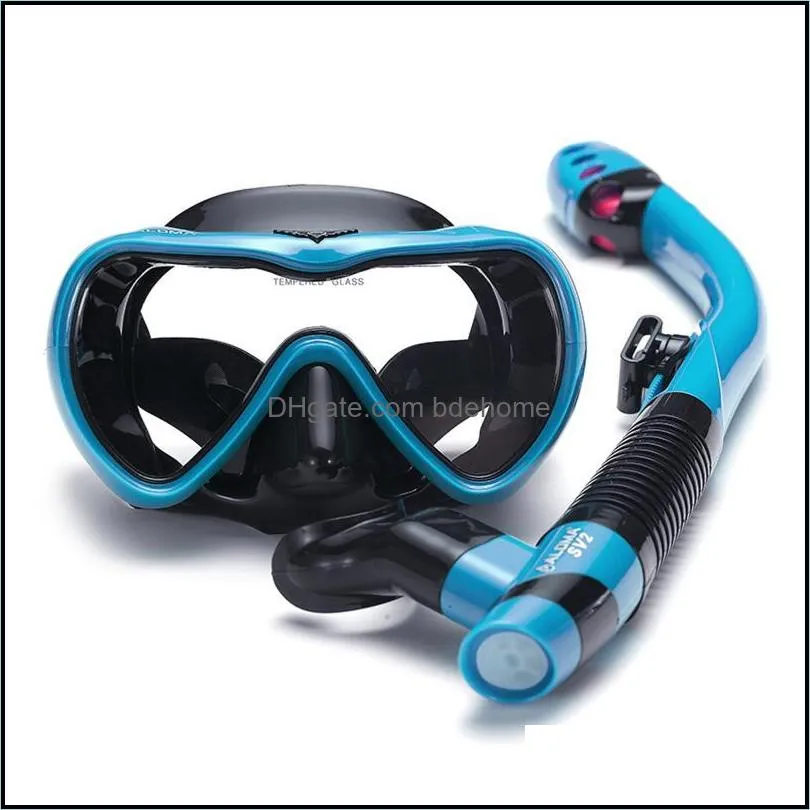 Leakproof Snorkel Set Anti-fog Swimming Snorkeling Goggles Glasses With Easy Breath Dry Tube Diving Masks