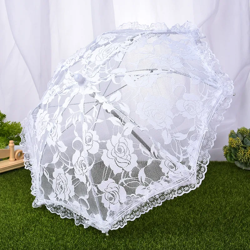 Fans Parasols Simple Wedding Supplies Lace Hollow Bride Wedding Umbrella