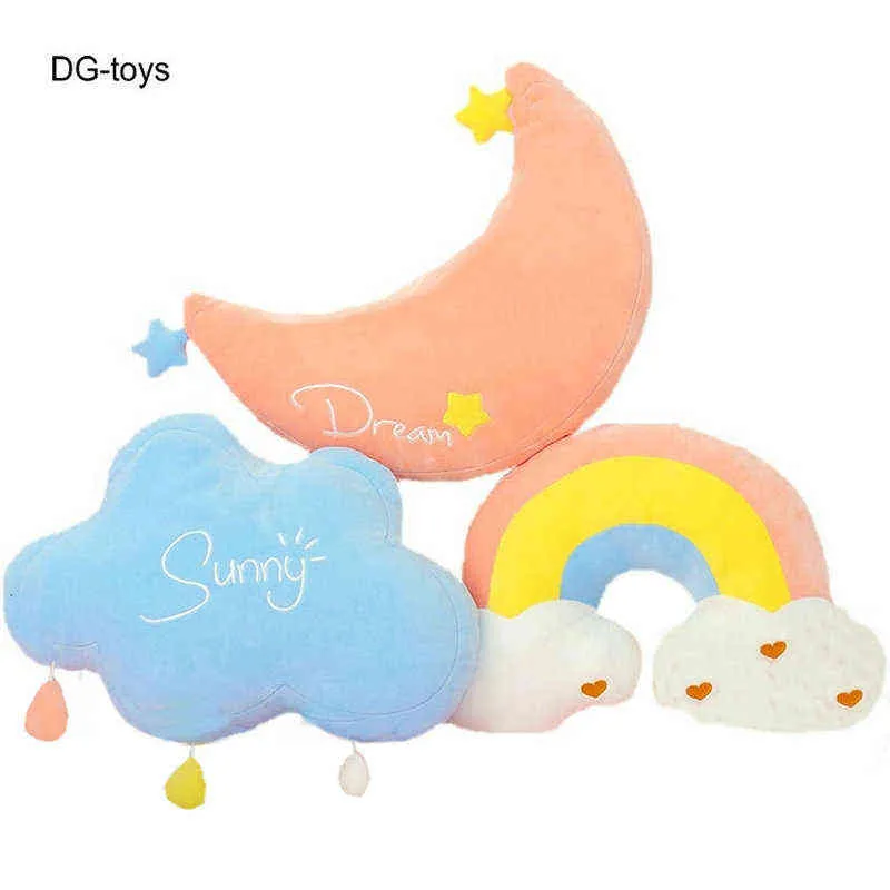 Dekorowanie pokoju dziecięcego Cloud Rainbow Moon Drops Throe Fushion Fush Plush Girly Plushie Sofa Soft Gift for Girl J220704