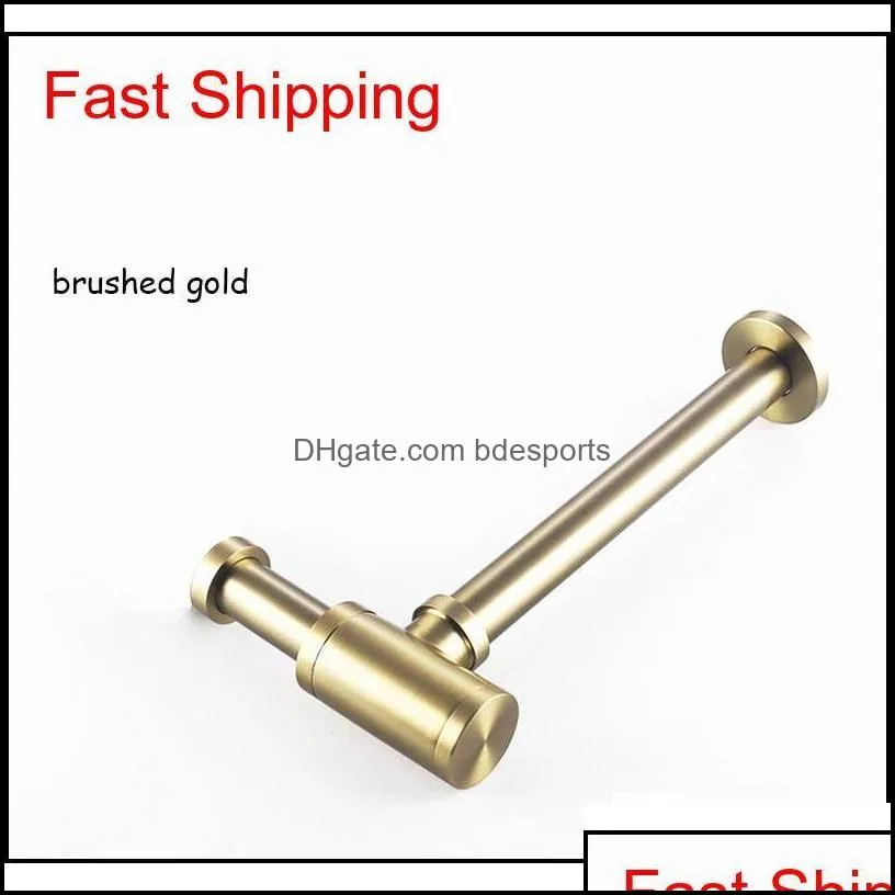 High Quality Brass Body Basin Wast Drain Wall Connection Plumbing P-traps Wash Pipe Bathroom Sink Trap Black/br jllhDh bdefight