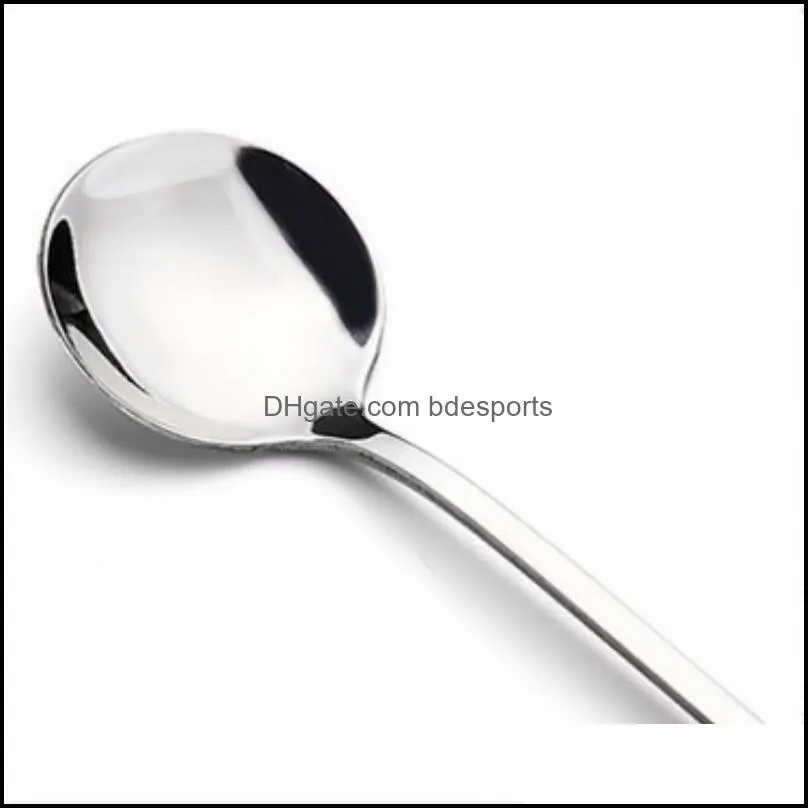 Chic 2Pcs Slim Long Handle Stainless Steel Tea Coffee Spoons Ice Cream Cutlery