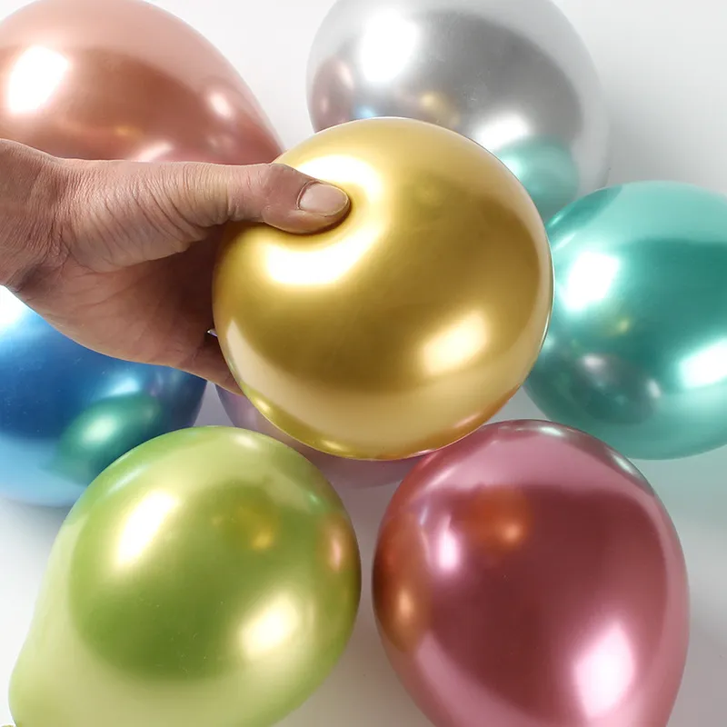بالونات المعدنية متعددة الألوان 5 بوصة سميكة اللاتكس كروم بالون لعائلة عائلة الزفاف حزب استحمام الطفل الديكور الإمدادات 50pcs / lot