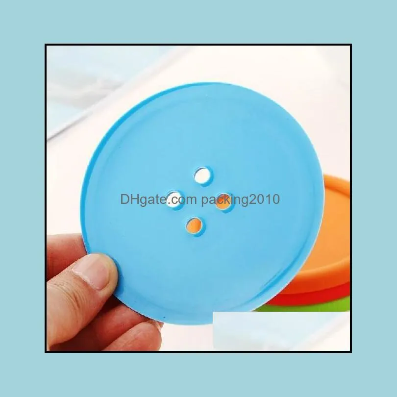 1000pcs Round Silicone Coasters Button Coasters Cup Mat Home Drink Placemat Tableware Coaster Cups Pads 5 Colors