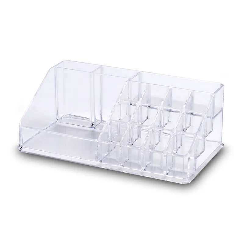 trapezoid shape Lipstick holder Empty Acrylic Makeup Organizer Storage Box Cosmetic Jewelry Case Display Stand Make Up Tools Brush Holder