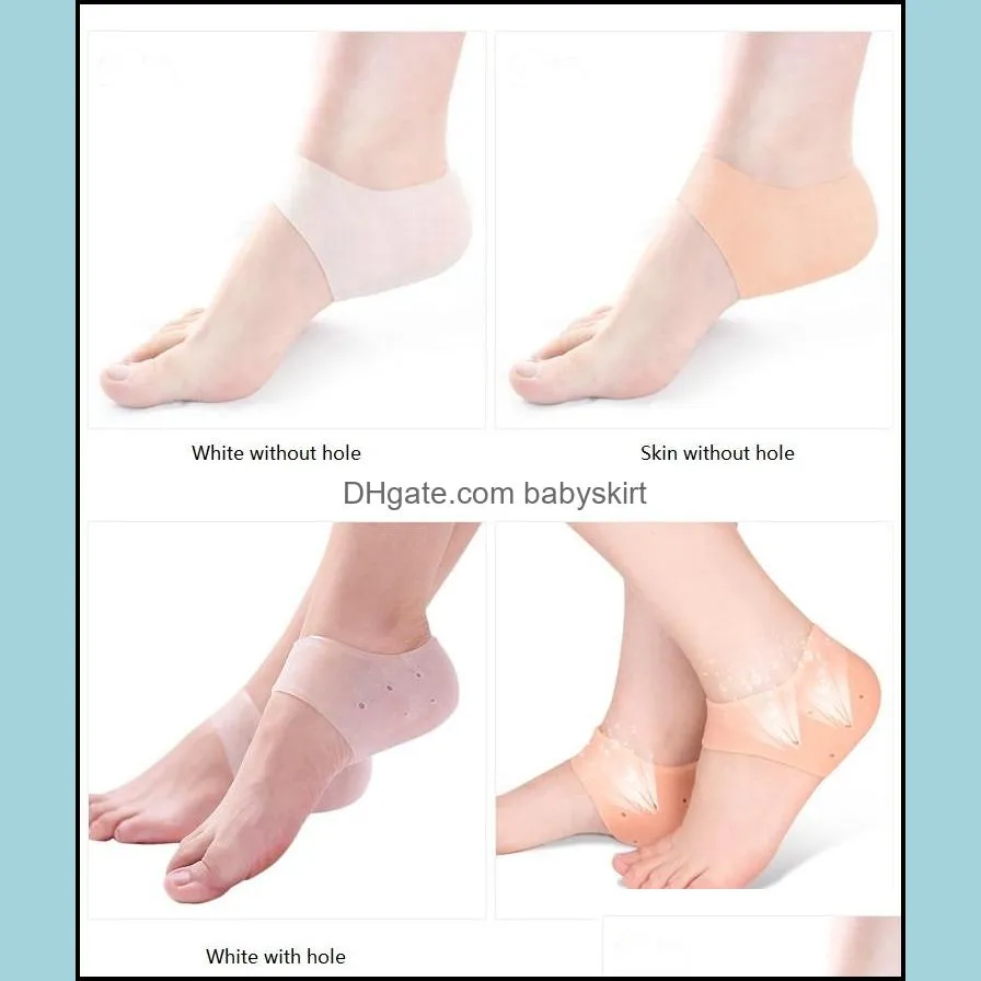 1000pcs/lot Silicone Foot Care Tool Moisturizing Gel Heel Socks Cracked Skin Care Protector Pedicure Health Monitors Massager