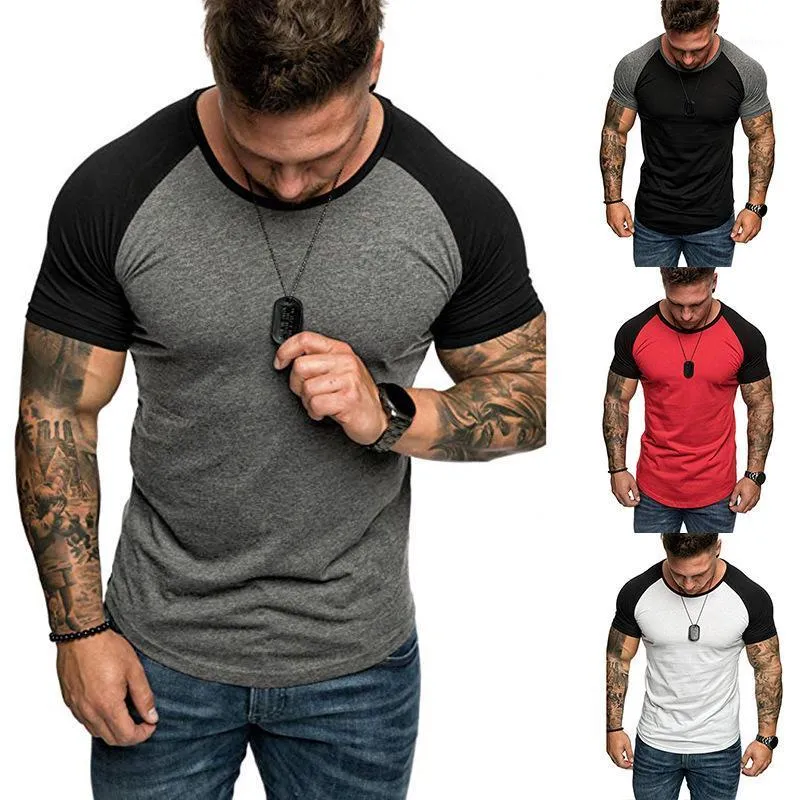 Erkek T-Shirt 2022 Elastik Erkek Kısa Kollu T Shirt Erkekler Yaz Yüksek Kalite Raglan T-shirt Moda Hip Hop Üst Tees Basit Ekleme Tarzı