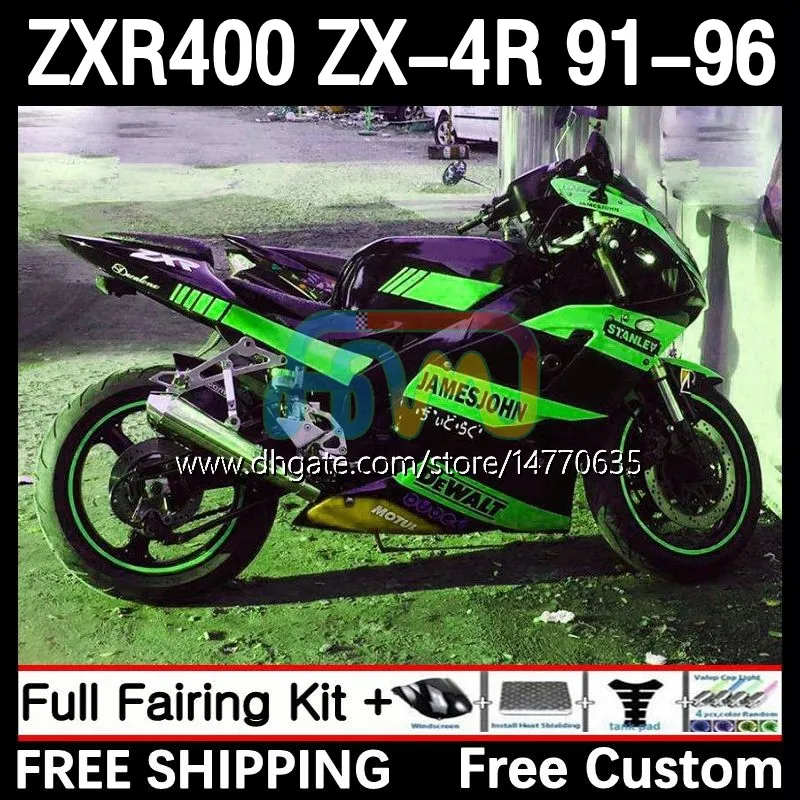 Bodywork dla Kawasaki Ninja ZXR 400 CC ZX4R ZXR400 ZX-4R 91 92 93 94 95 96 12DH.189 Body ZX 4R ZXR-400 1991 1992 1993 1994 1995 1996 400CC 91-96 OEM Fairing Kit Repsol Gree