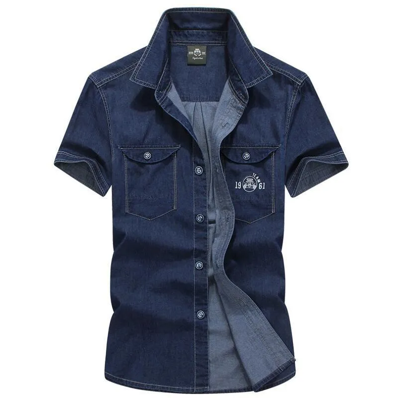 Men's Casual Shirts Clearance Summer Shirt Men Denim Camisa Jeans Hombre Cotton Breathable Male M-3XLMen's