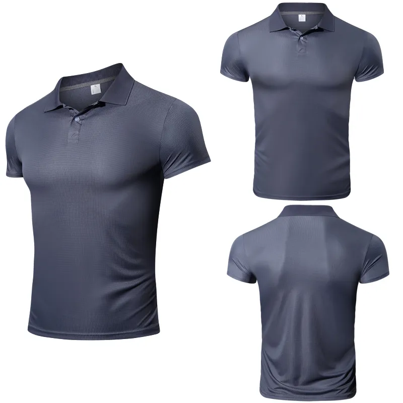 Mode Sport T Shirt Men Summer Running Short Sleeve Slim Top Casual Business Polo Camisetas Gym Masculino 220622