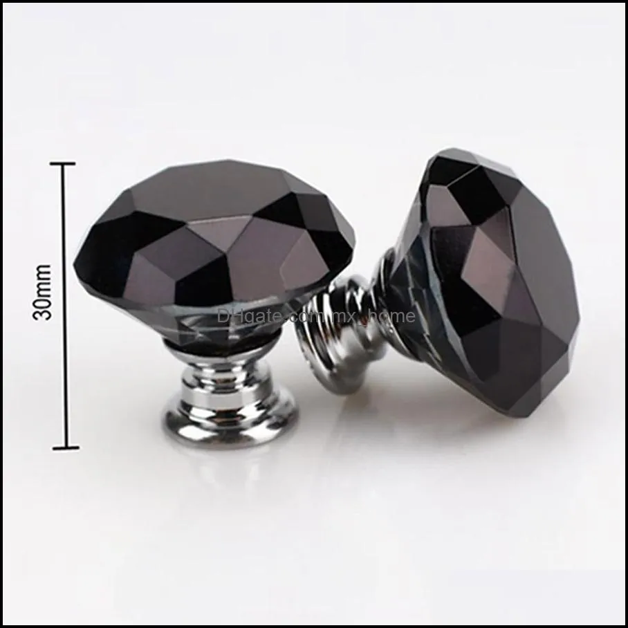 wholesale 30mm diamond shape design handles crystal glass knobs cupboard pulls drawer knobs kitchen furniture cabinet handles dh0920