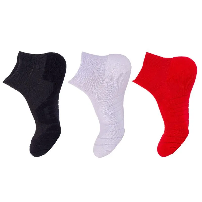 Sportsocken für Herren, Sport Elite, kurz, atmungsaktiv, schweißabsorbierend, zum Laufen, dicker Boden, verschleißfest, für Basketball, bequeme Knöchelsocken aus Baumwolle