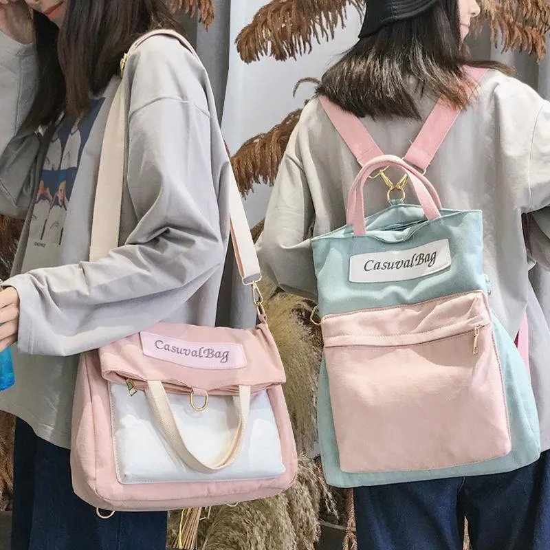 Bolsos de noche Plazo de costura perezosa mochila multiusos mochila Messenger estudiante escolar saco de hombro 01-sb-xkdjyly