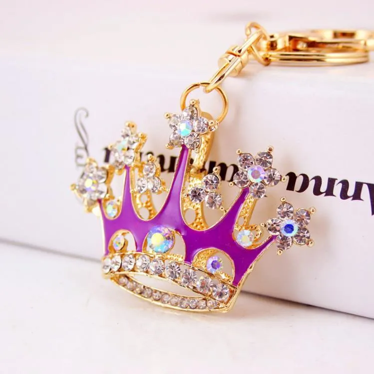 Party Favor Bling Bling-crystal crown Keychains Handbag Car Key Ring Cute bag Pendant Key Chains Keychain Small Gifts SN4962