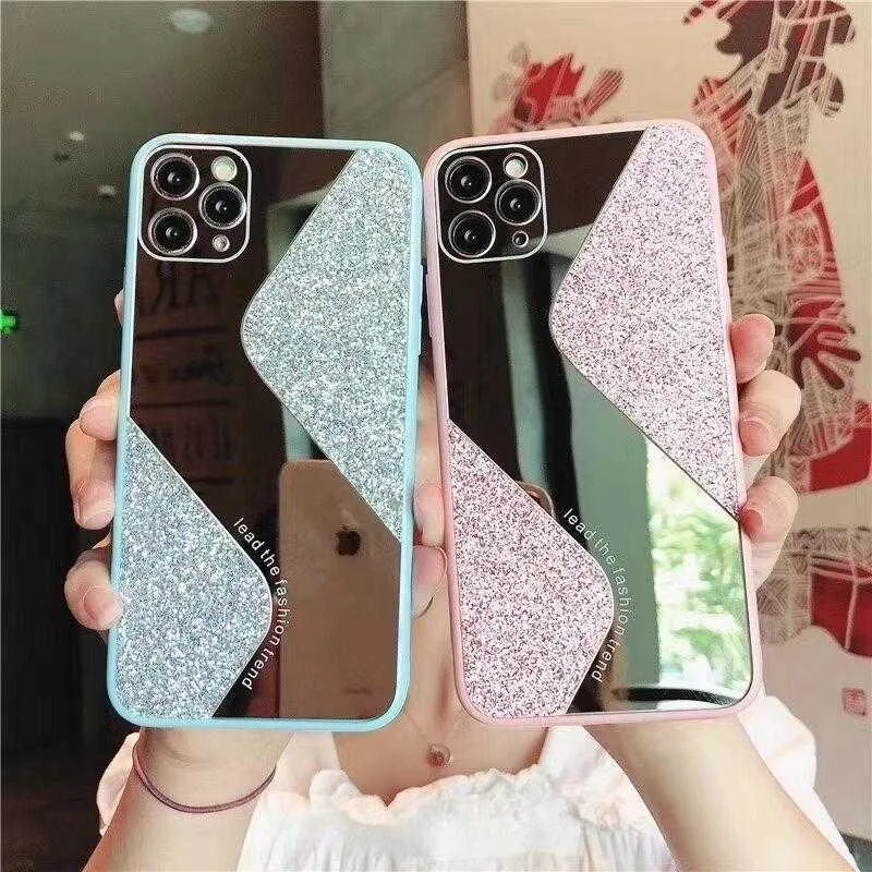 S Style Mirror Glitter Phone Cases Bling Back Cover Protector for iPhone 11 pro max X Xs XR Xs Max 7 7p 8 8plus