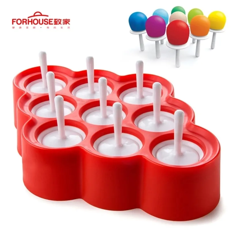 Cube Ice Cube Mini Pop 9 pièces Miniature Popsicle Moules Cream Makers Silicone Frozen Moule 220509