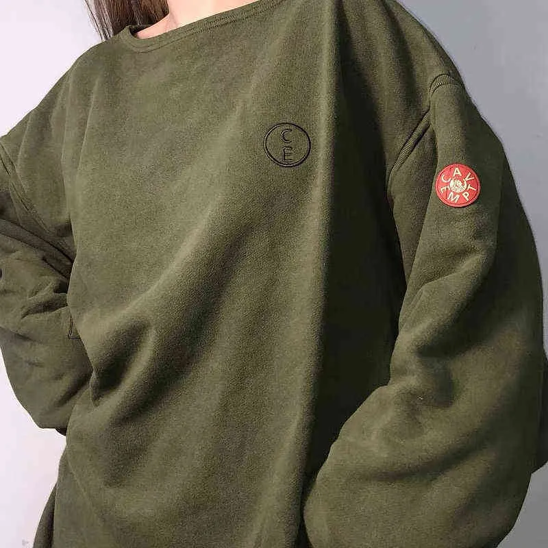 Cavempt Ce Crewneck Unisex Plus Velvet Embroidered Depth Shirt 