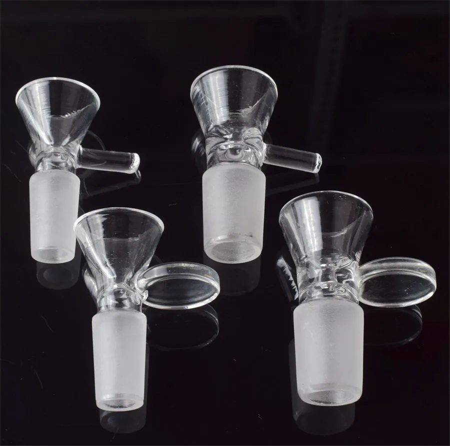 Hookahs Smoking Glass Bowl Tobacco And Herb Dry Bowls Slide For Bong Pipes 14mm 18mm Male Bowl With Handle