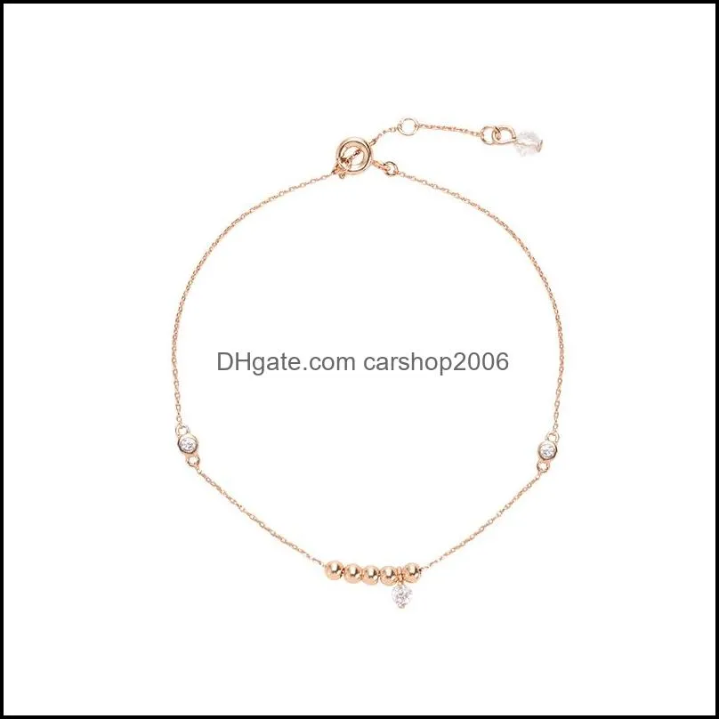 Link, Chain Arrival Fine Ball Bracelet With Cubic Zirconia Dangle Delicate Minimalist Modern Basic Adjustable Women Gift1