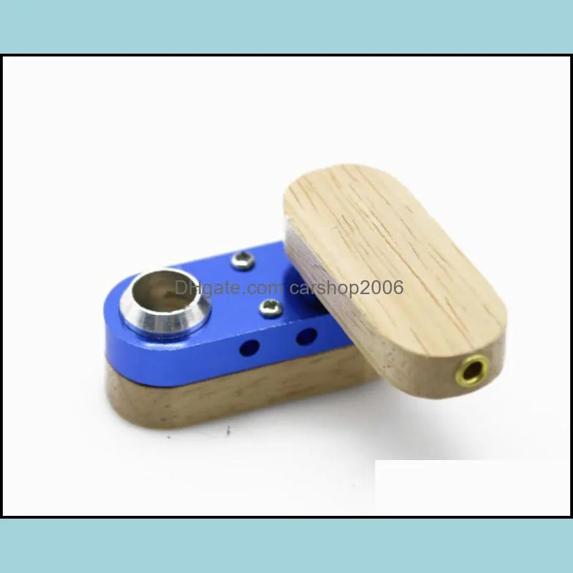 folding wooden pipe similar as tobacco cigarette monkey pipe hand portable vaporizer foldable wood & metal smoking pipe