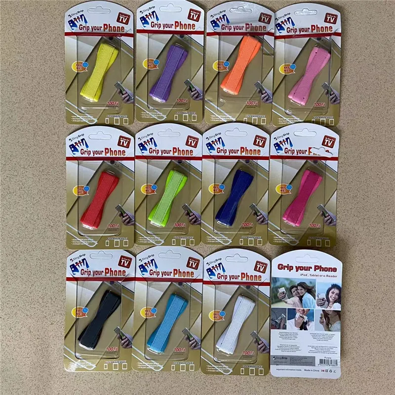 Sling Grip Cell Phone Holders Bandage Back Sticker Paste Finger Ring Buckle Belt One-hand Operation Bandage Mobile Strap Holder Individually Packaged