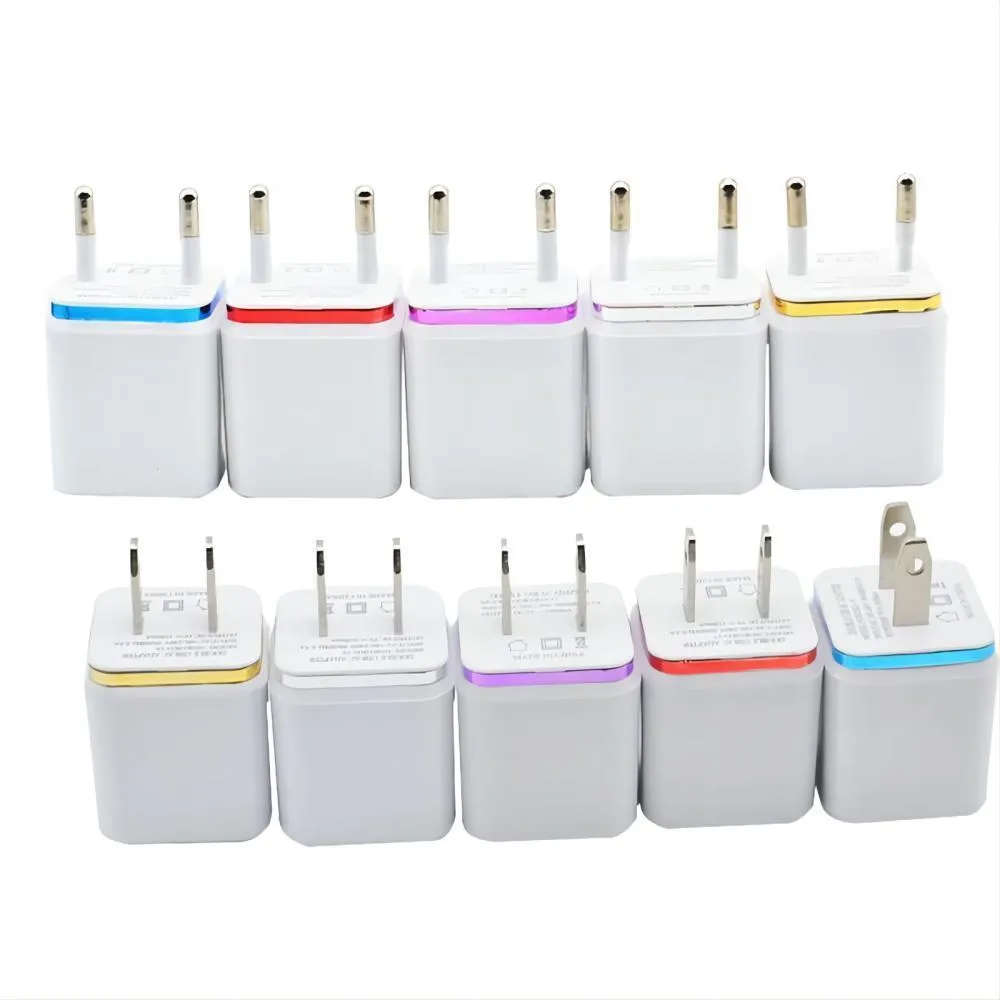 Charge rapide double chargeur USB universel voyage ue/US adaptateur de prise chargeur de téléphone portable mural portable 5 couleurs