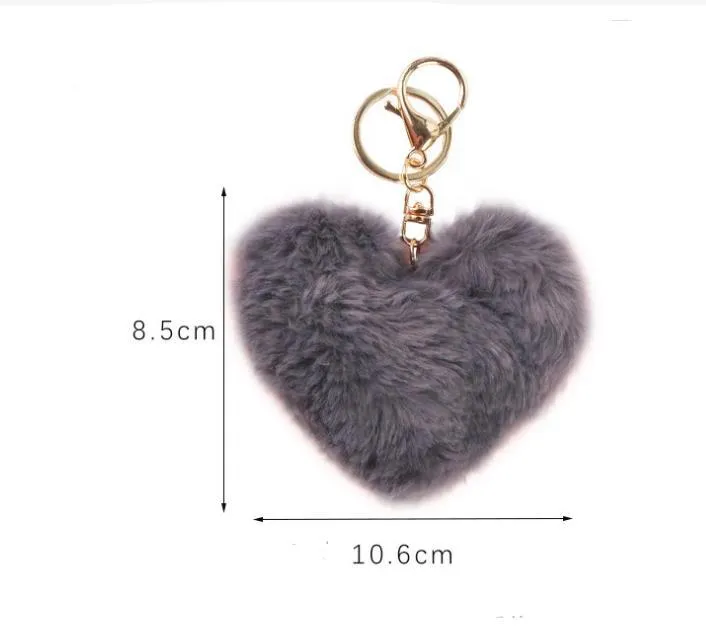 Party Favor Fashion Love Plush Pendant Heart Key Chain Keychain Cute Stuffed Plush Car Accessories Bag Ball Toy Gifts SN6206